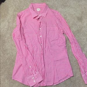 J Crew Pink gingham shirt